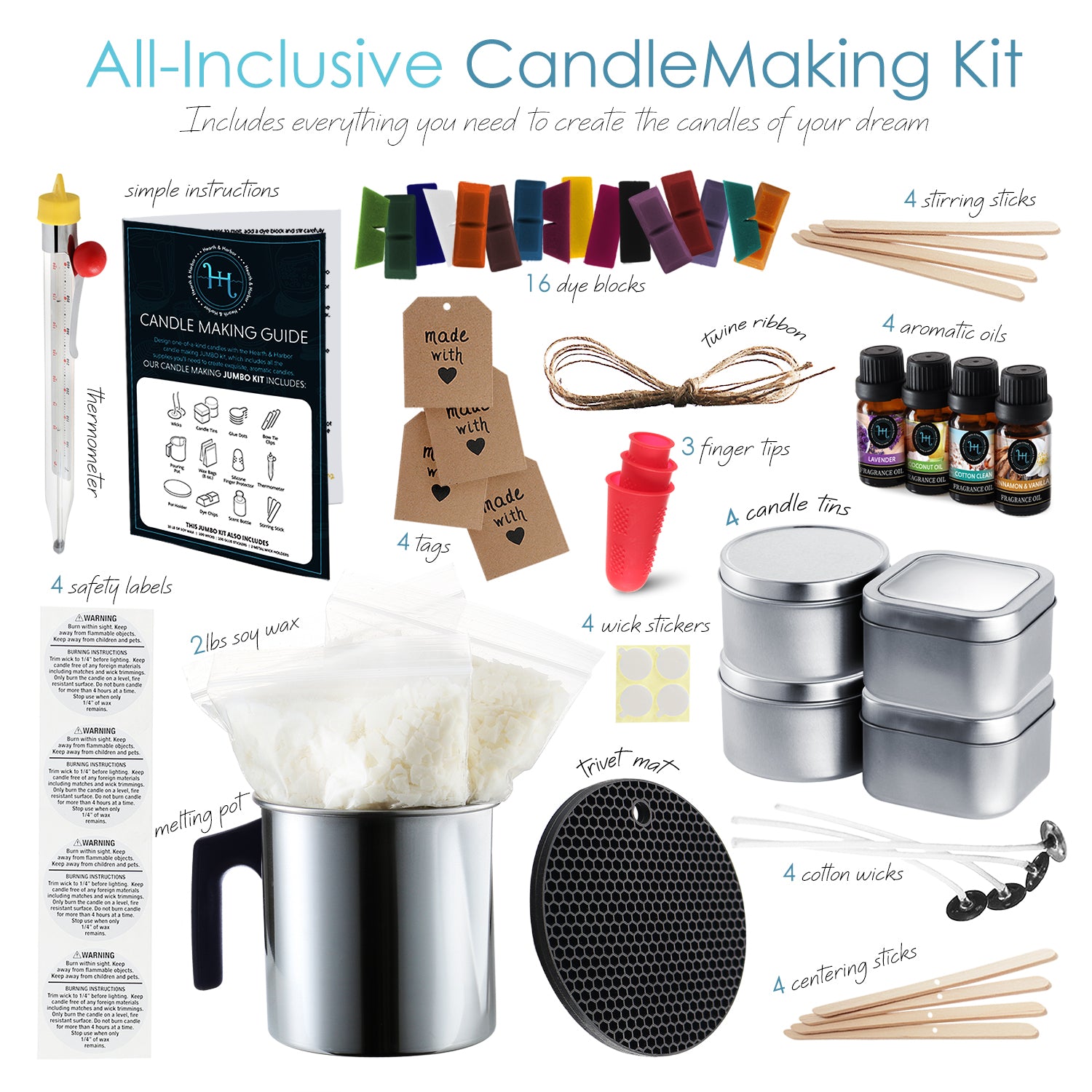  Candle Making Kit - Candle Making Kit For Adults - Full Set Candle  Making Supplies - Soy Candle Kit - DIY Starter Scented Soy Candle Making Kit  - Perfect Decoration For Family Life