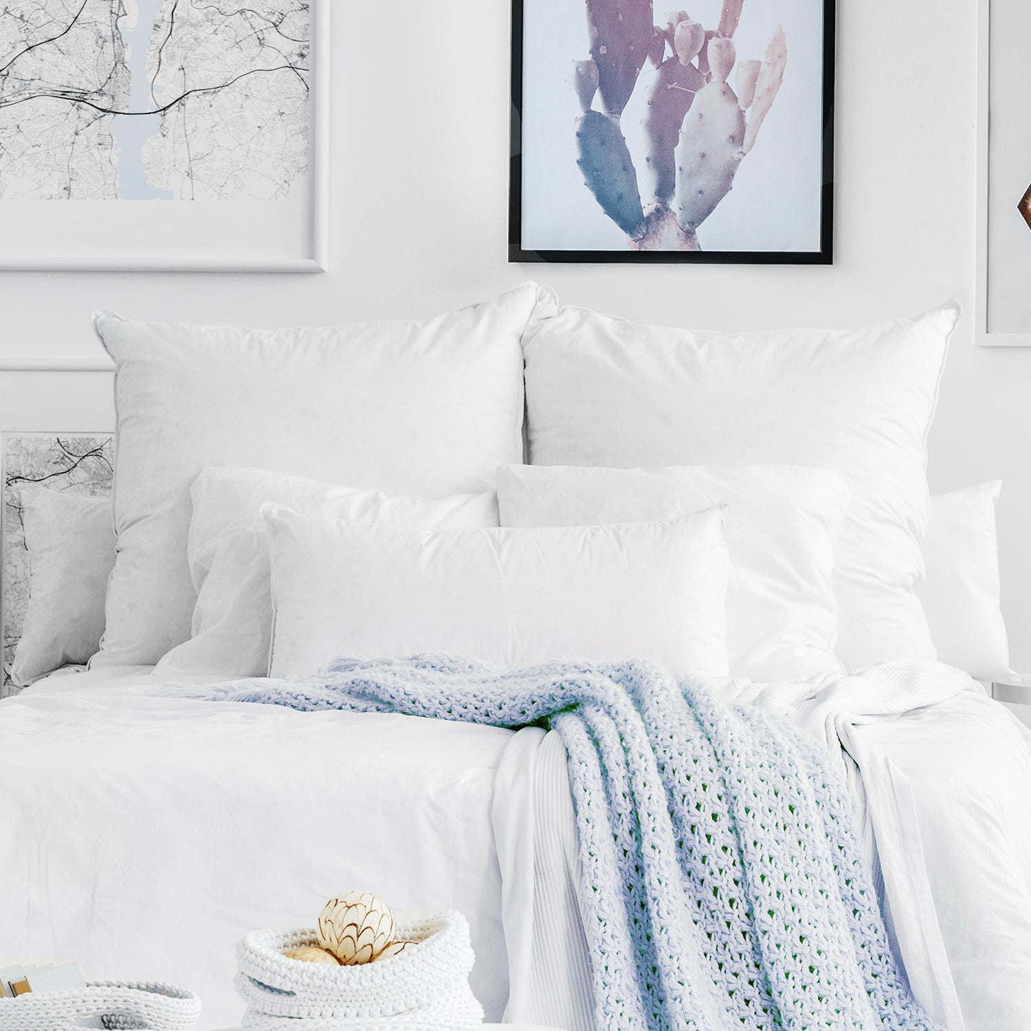 1pc White Bedding Pillow, Minimalist Pillow Insert, For Bedroom