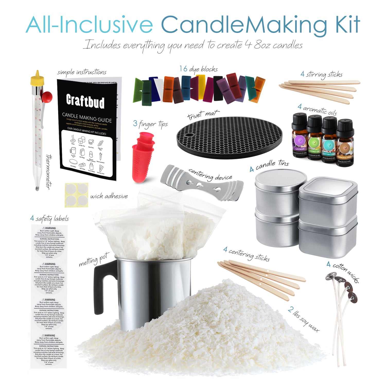 Hearth & Harbor DIY Candle Making Kit for Adults - Complete