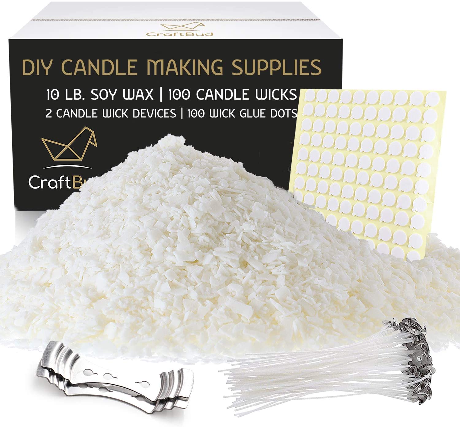  Hearth & Harbor Soy Candle Wax for Candle Making - Natural Soy  Wax for Candle Making 2 lb Bag, Premium Soy Wax Flakes, 5 Cotton Candle  Wicks, 4 Wick Stickers, & 1 Centering Devices