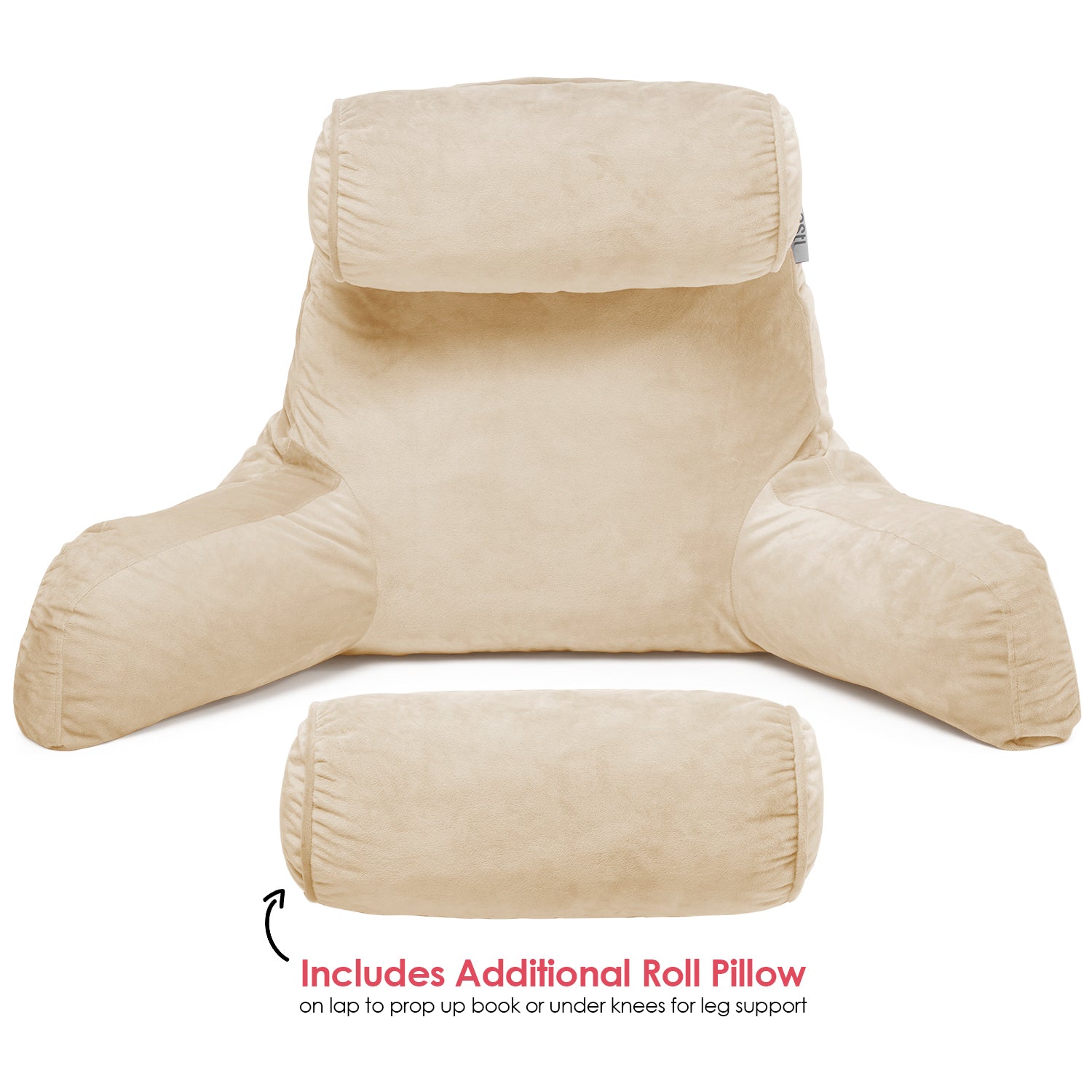 Reading Pillow with Arm and Pocket to Sit - Bedrest Chair Pillow