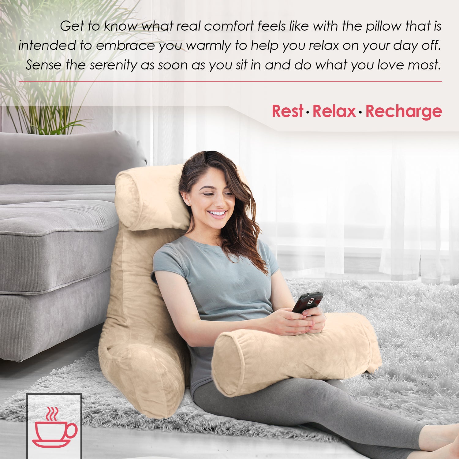 2023 Bed Rest Reading Pillow Sit up Cushion for Bed Backrest Support Sofa  Couch