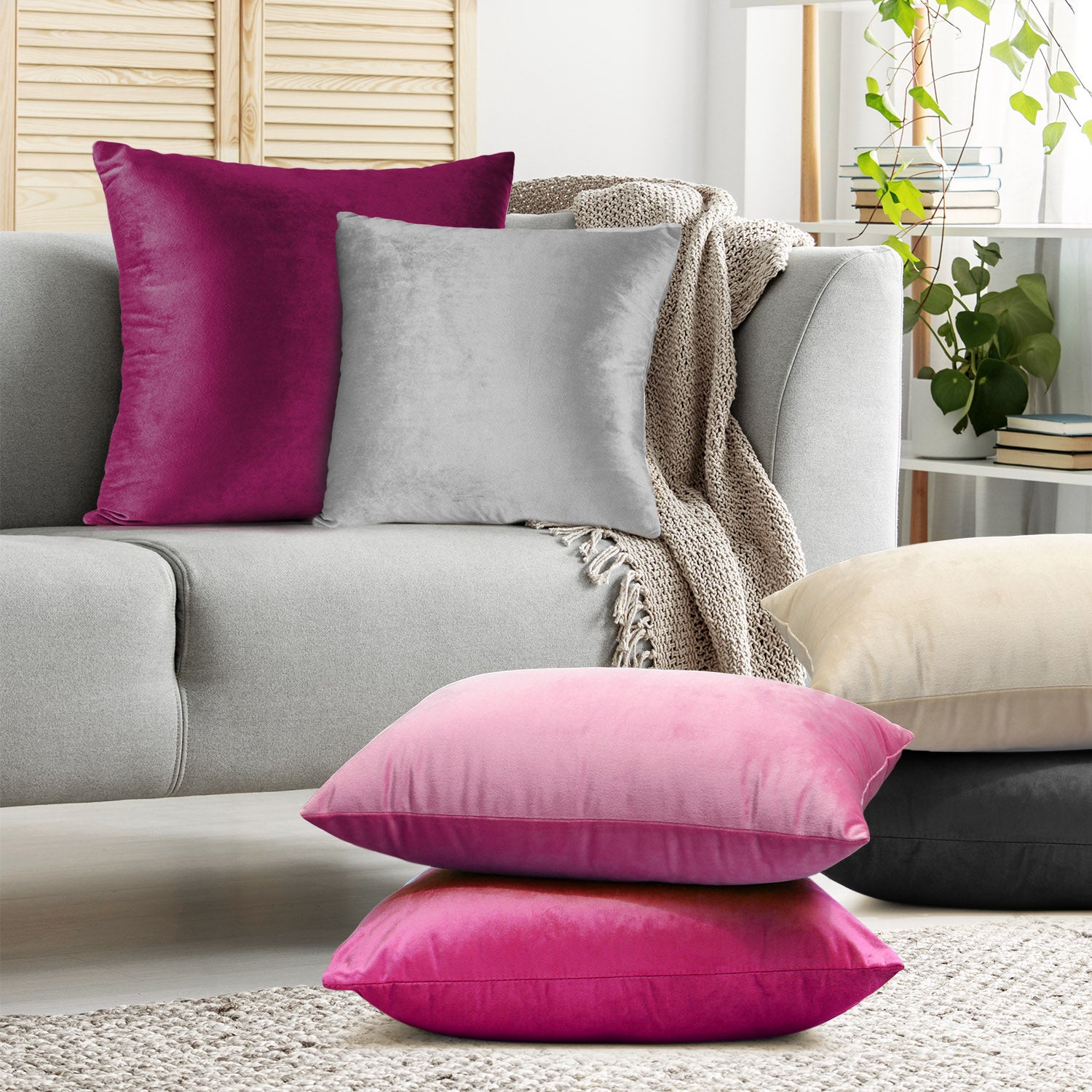 Pink velvet pillows online 20x20