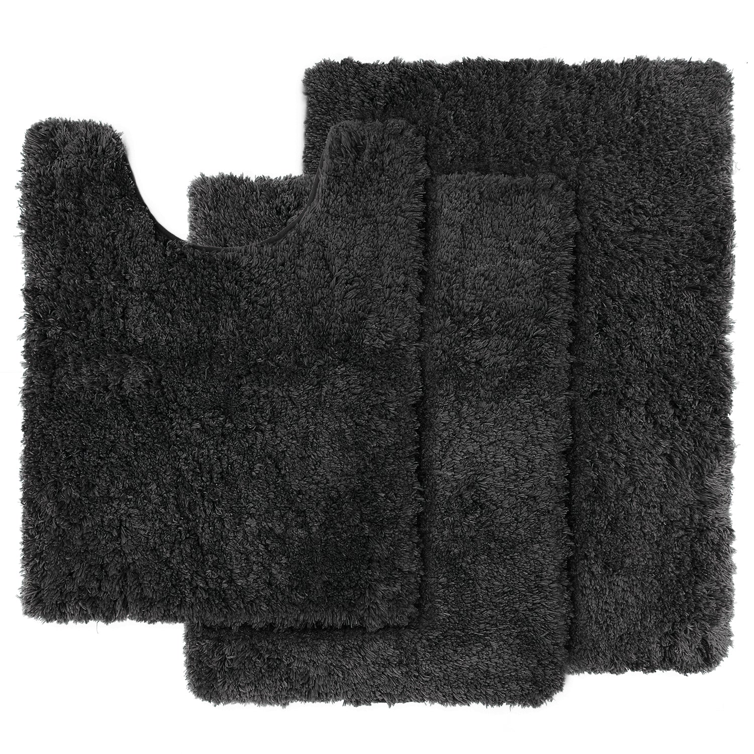 Clara Clark Non Slip Shaggy Bath Rugs - Small Medium, and Large