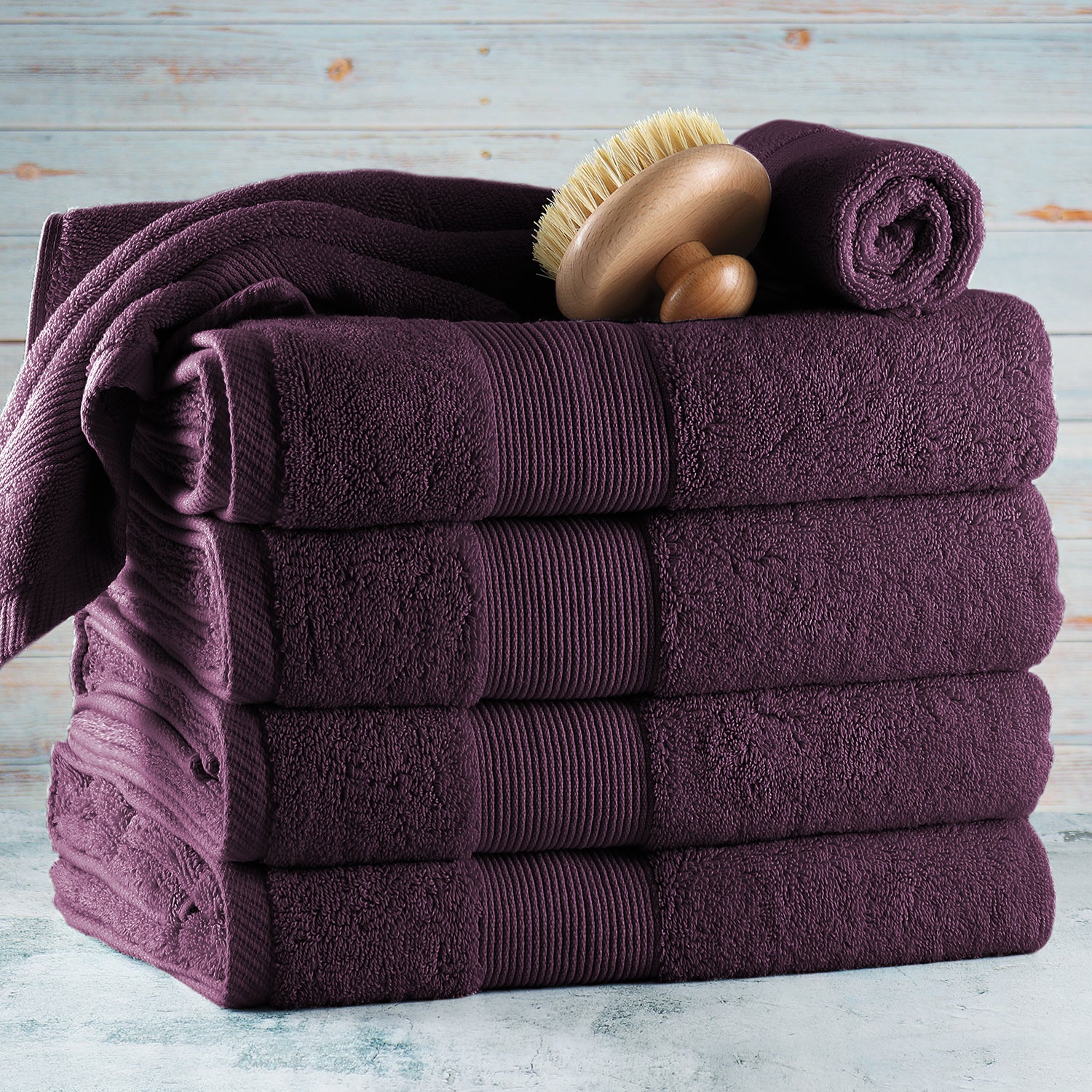 Plum color bath discount towels