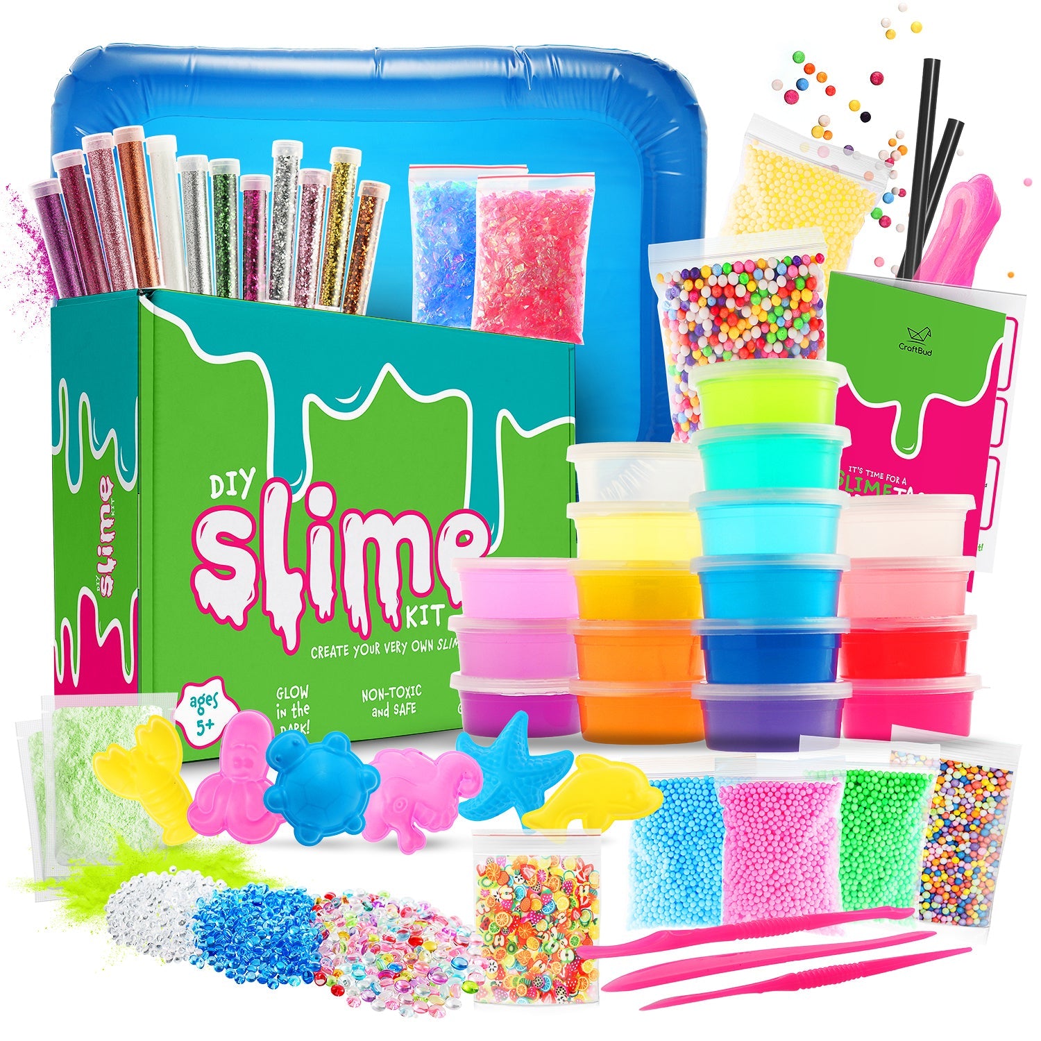 Tie Dye Slime Mix Kit DIY Make Your Own Colourful Glitter Slimes